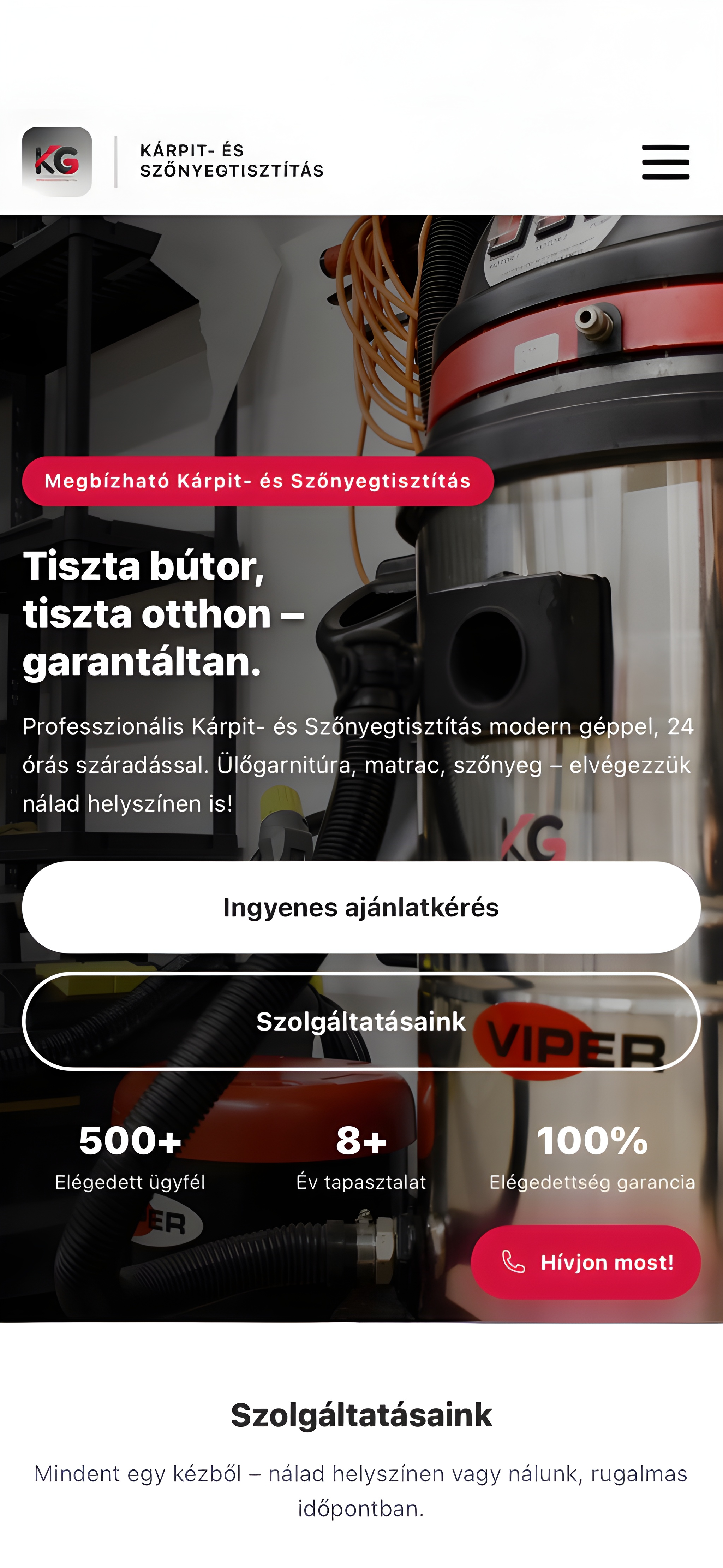 KG Kárpit weboldal
